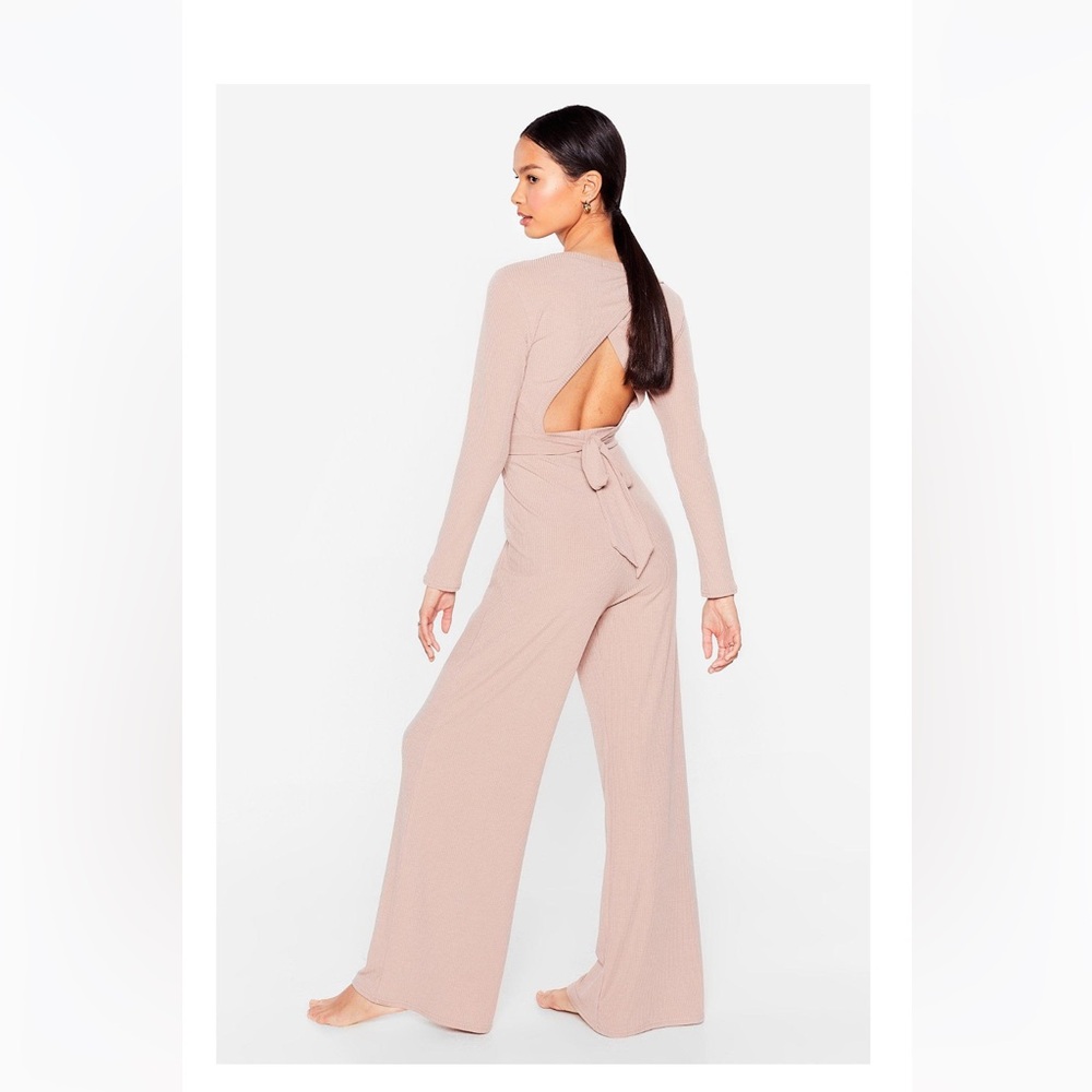 Nasty Gal Blush Open-Back Jumpsuit